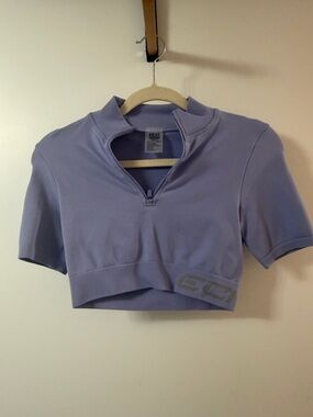 NWOT ECHT Arise Lavender Half-Zip Cropped Top